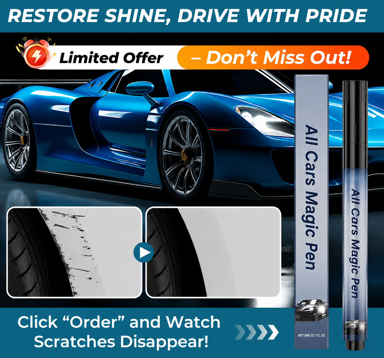 Magic Car Scratch Removal Pen – Instant Paint Repair & Shine