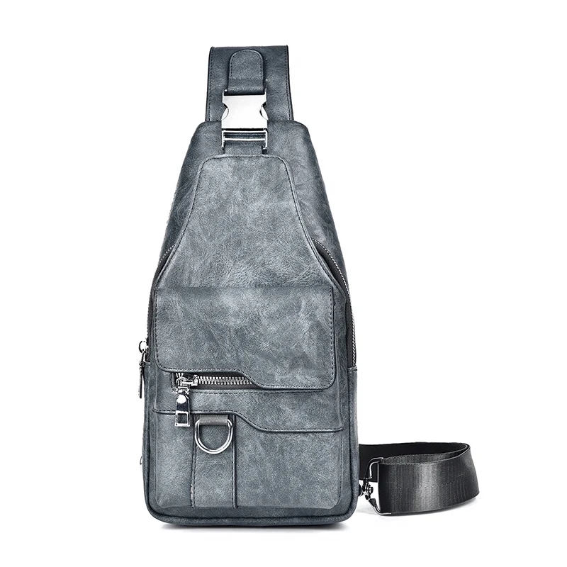 Men's Retro Waterproof Faux Leather Sling Chest Bag โ Water-Resistant, Intelligent Storage & Ergonomic Comfort