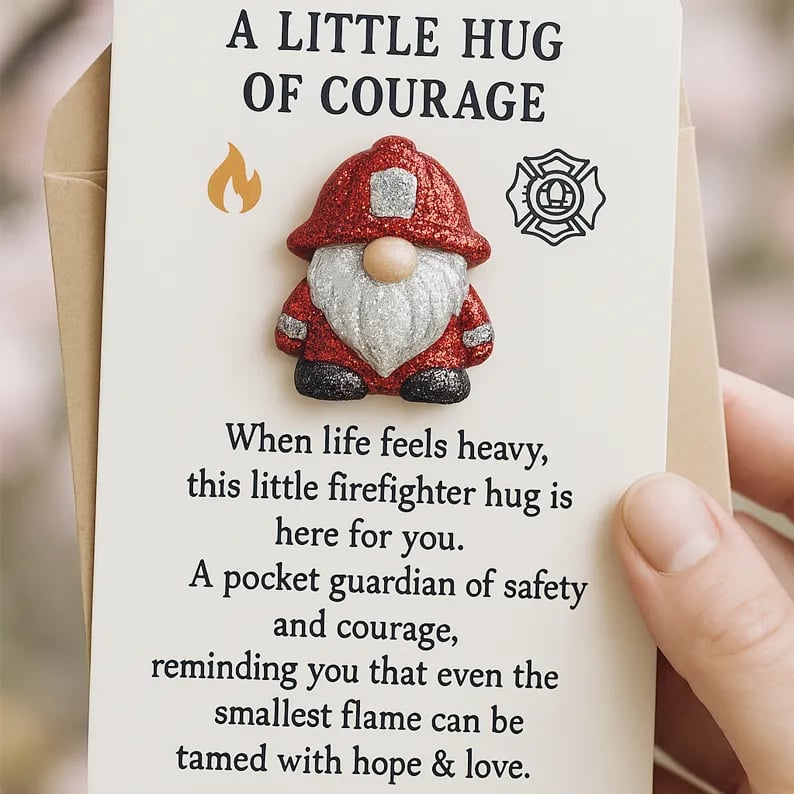 🔥👨‍🚒 A Little Hug of Courage – Firefighter Pocket Guardian