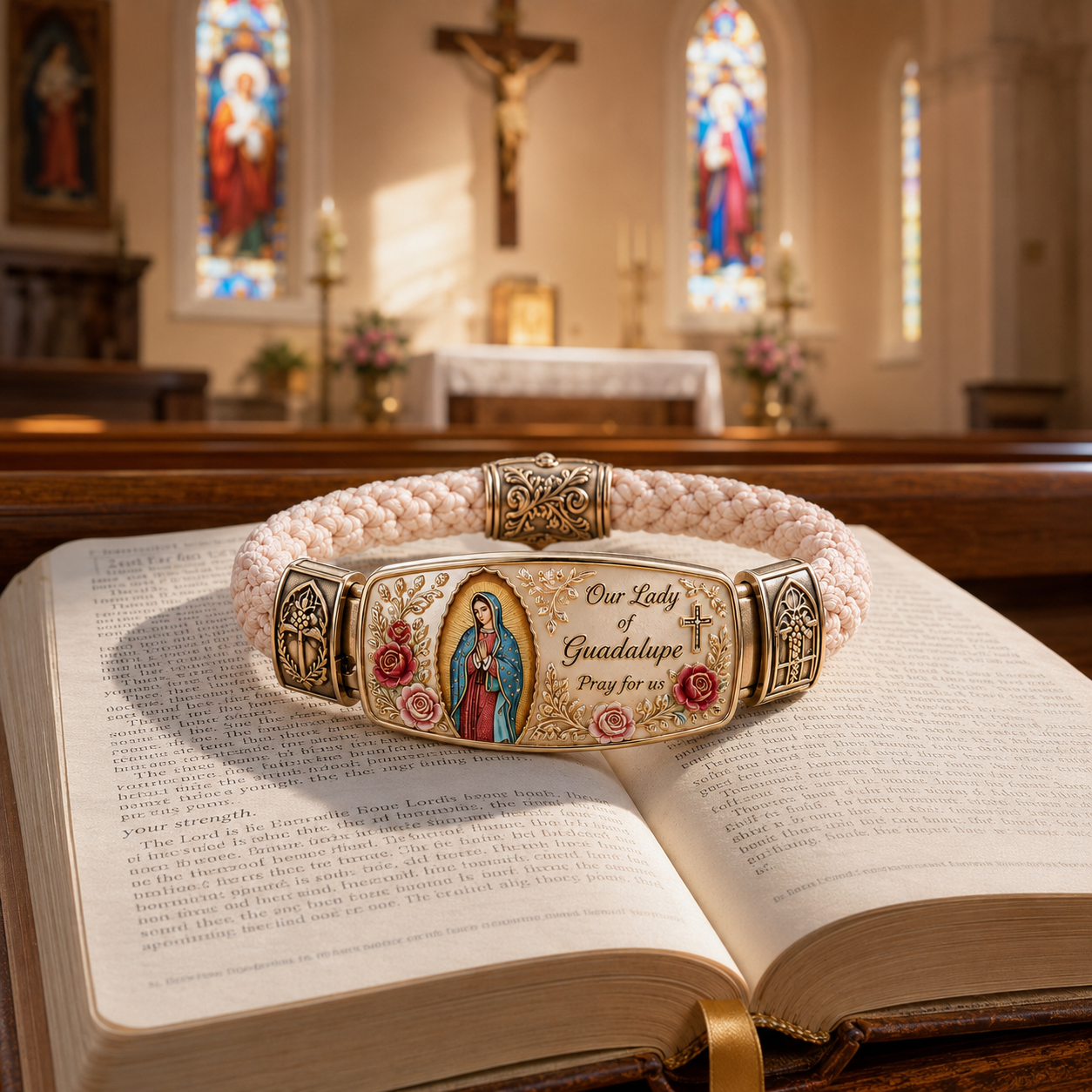 Heavenly Grace Bracelet – Christian Virgin Mary Bracelet Symbolizing Faith, Hope, Love & Divine Protection