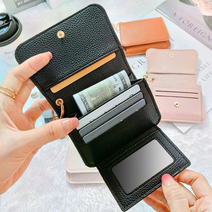 RFID Short Wallets for Women – Fashionable Card Holder with Key Ring & Coin Purse