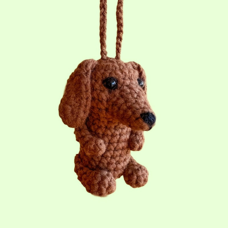 Crochet Dachshund Car Accessory
