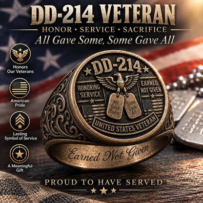 🎖️ DD-214Veteran Honor Ring — "All Gave Some & Some Gave All"