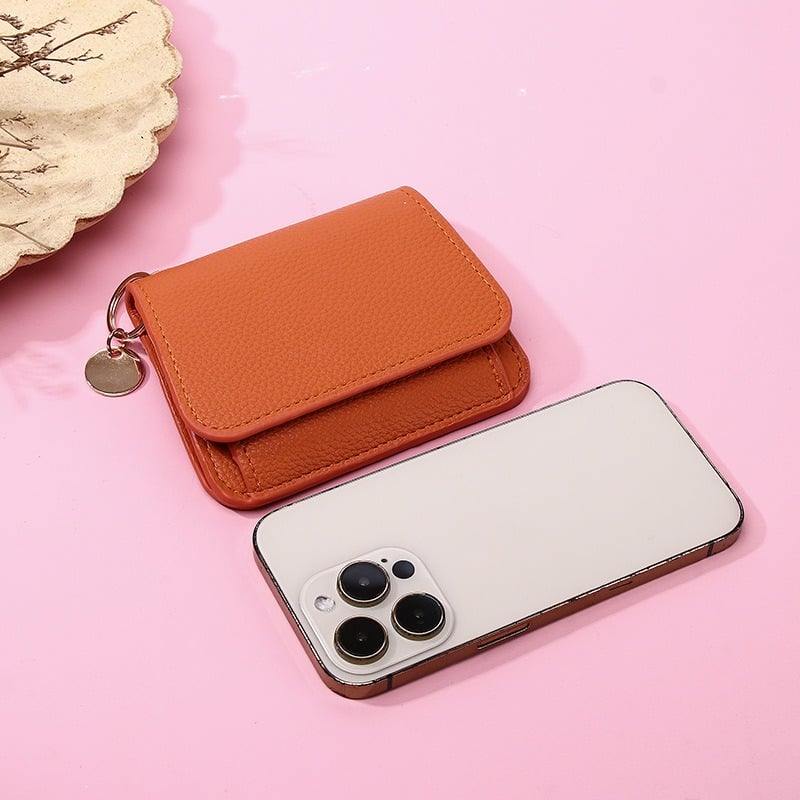 RFID Short Wallets for Women – Fashionable Card Holder with Key Ring & Coin Purse