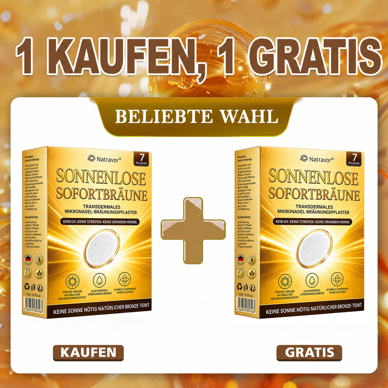 ⭐ 𝗡𝗮𝘁𝗿𝗮𝘃𝗼𝗿® Mikronadel-Bräunungspflaster: Natürlicher Bronze-Glow ohne UV & DHA