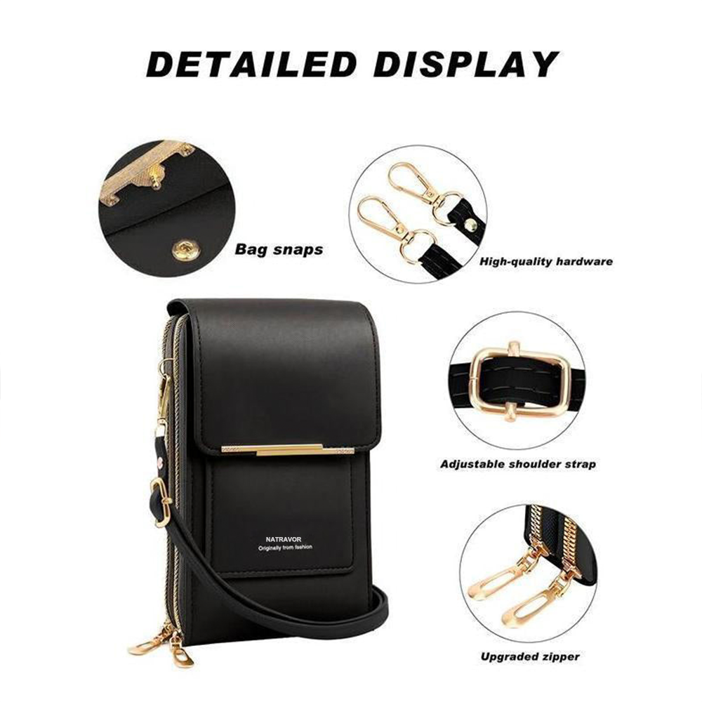 2026 Trendy Minimalist Elegant Women's Touchscreen Crossbody Phone Wallet