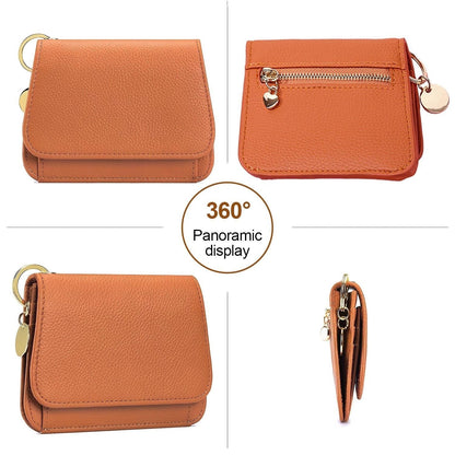 RFID Short Wallets for Women – Fashionable Card Holder with Key Ring & Coin Purse