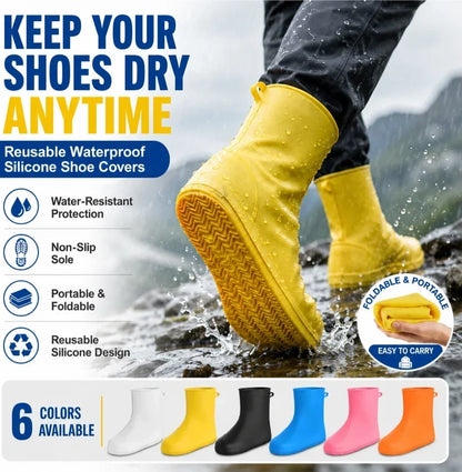 Stop Soaked Sneakers! Heavy-Duty Rain Shoe Covers – Anti-Slip & Fold Into Your Bag