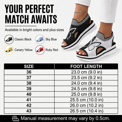 Women's Breathable Knit Platform Wedge Sandals with Arch Support