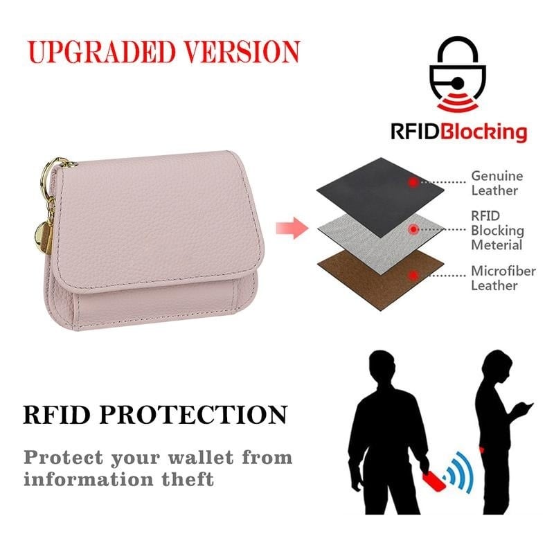 RFID Short Wallets for Women – Fashionable Card Holder with Key Ring & Coin Purse