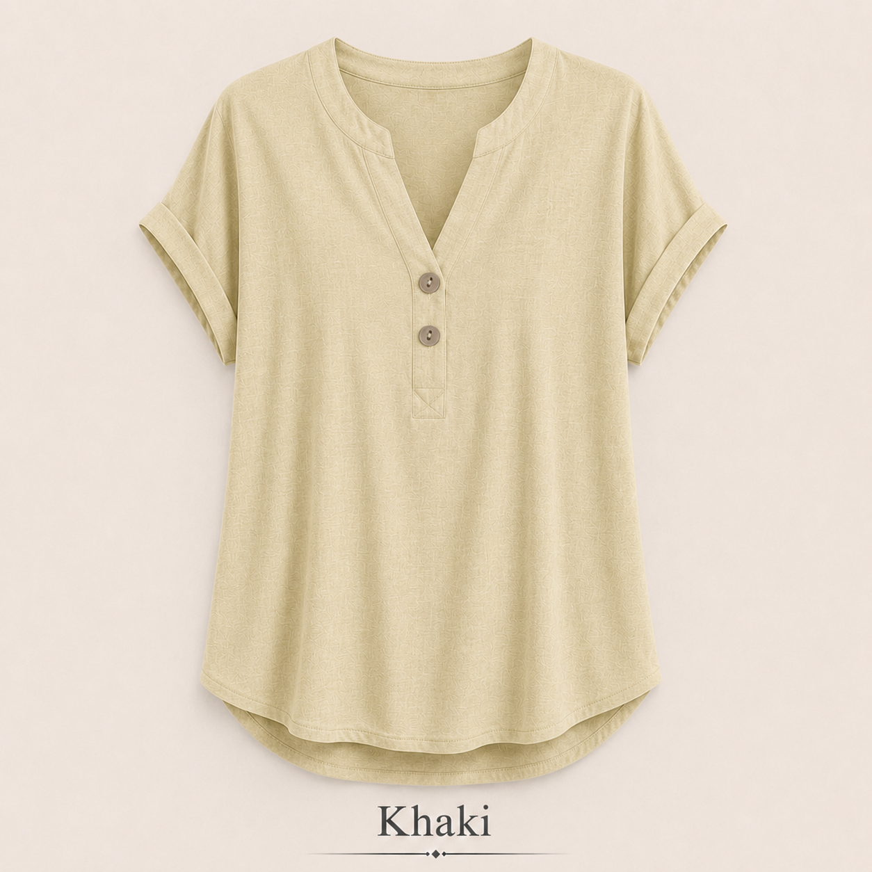 2026 Hot Style Women’s V-Neck Henley Top – Casual Loose Short Sleeve Dressy Blouse & Basic Tee