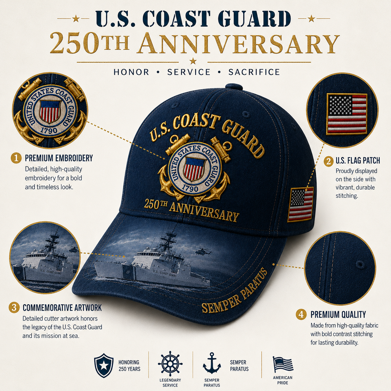 250th Commemorative Embroidered Cap