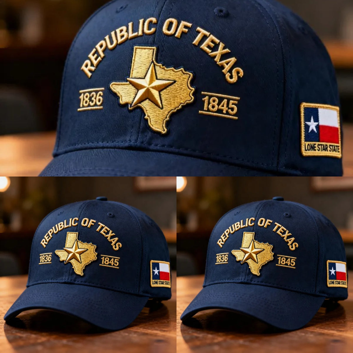 🔥 Republic of Texas Embroidered Hat – Premium Lone Star Heritage Cap