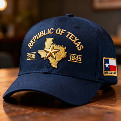🔥 Republic of Texas Embroidered Hat – Premium Lone Star Heritage Cap