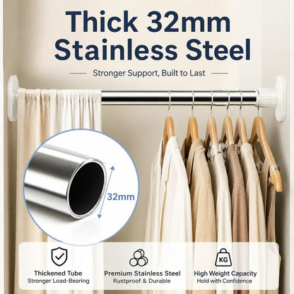 Drill-Free Adjustable Tension Rod – Expand Storage Without Wall Damage