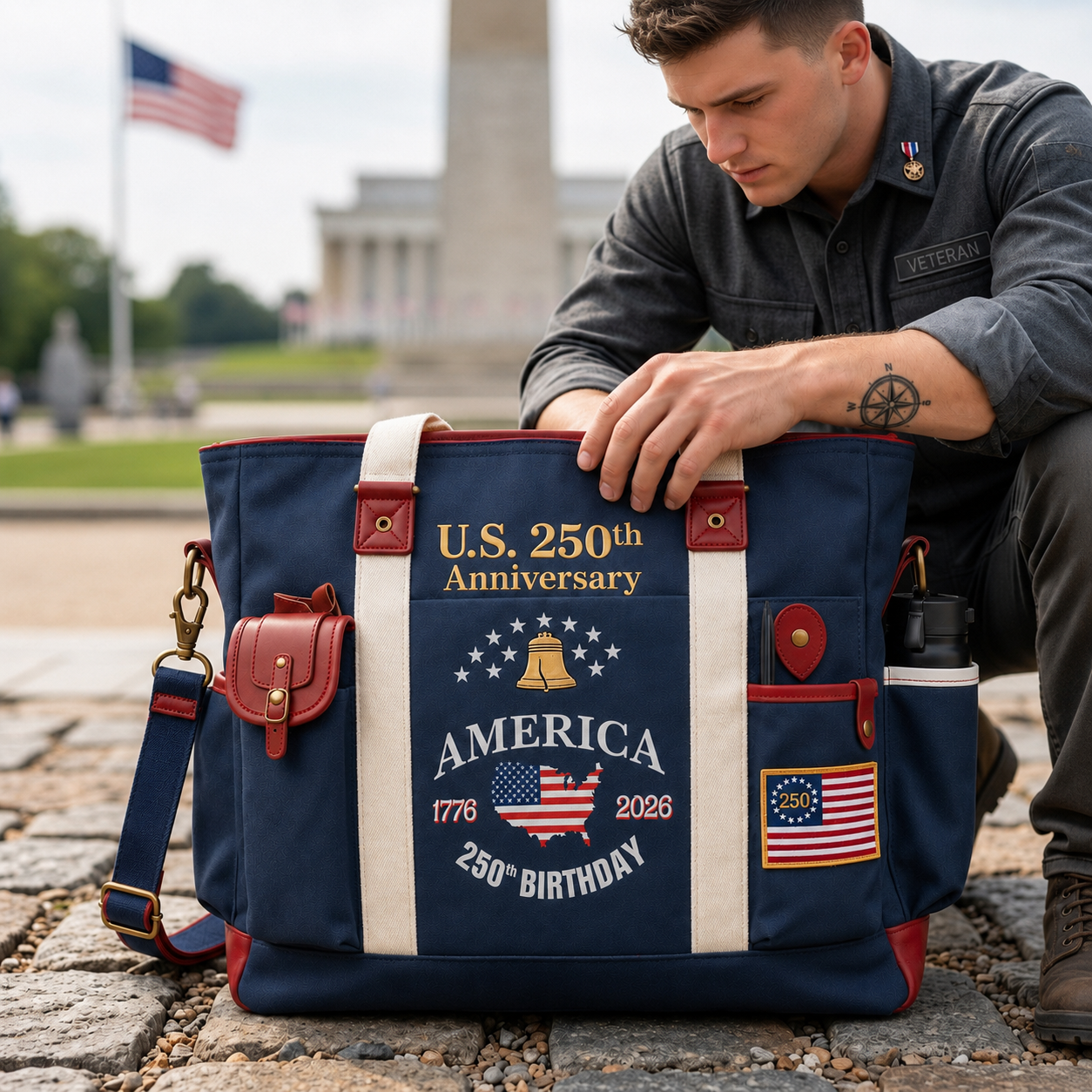 Carry America’s 250th Anniversary With Pride 🇺🇸-USA 250th Anniversary Edition Heavy-Duty Multifunctional Outdoor Tote Bag