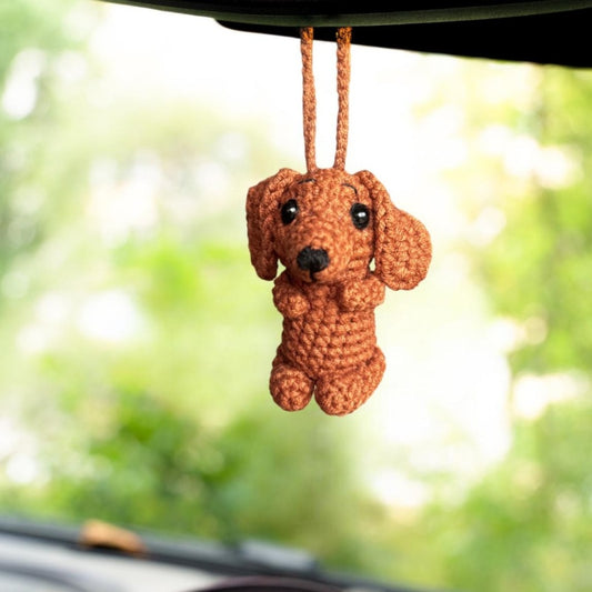 Crochet Dachshund Car Accessory