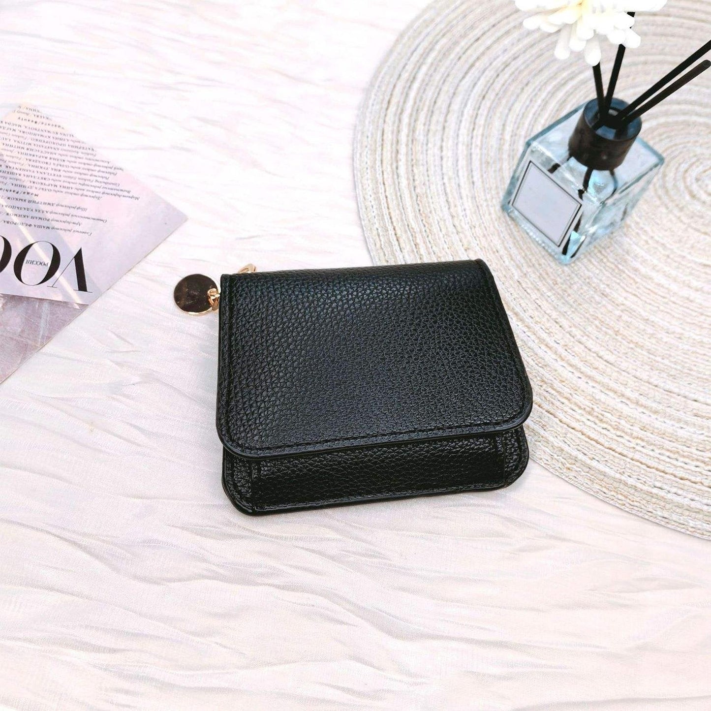 RFID Short Wallets for Women – Fashionable Card Holder with Key Ring & Coin Purse