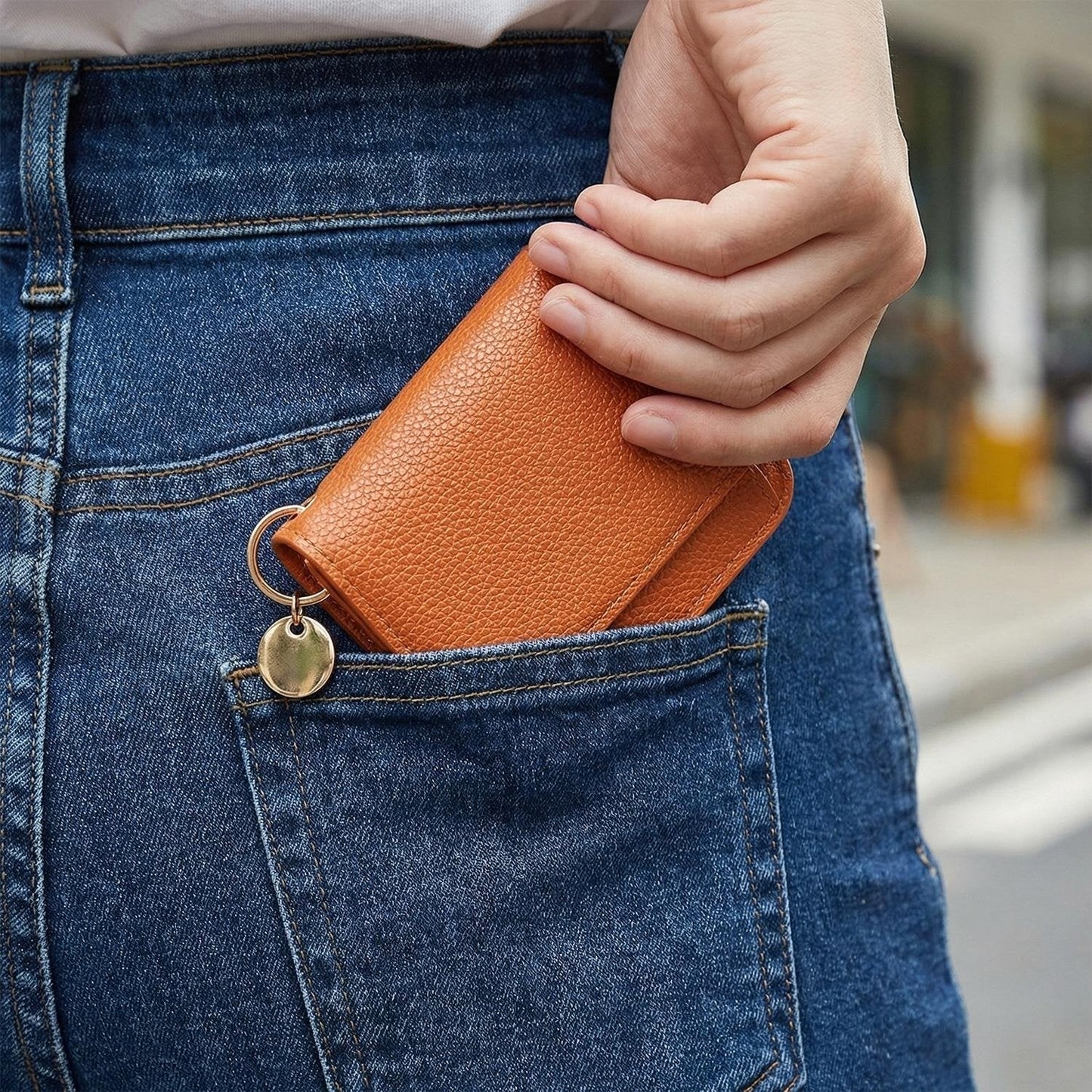 RFID Short Wallets for Women – Fashionable Card Holder with Key Ring & Coin Purse