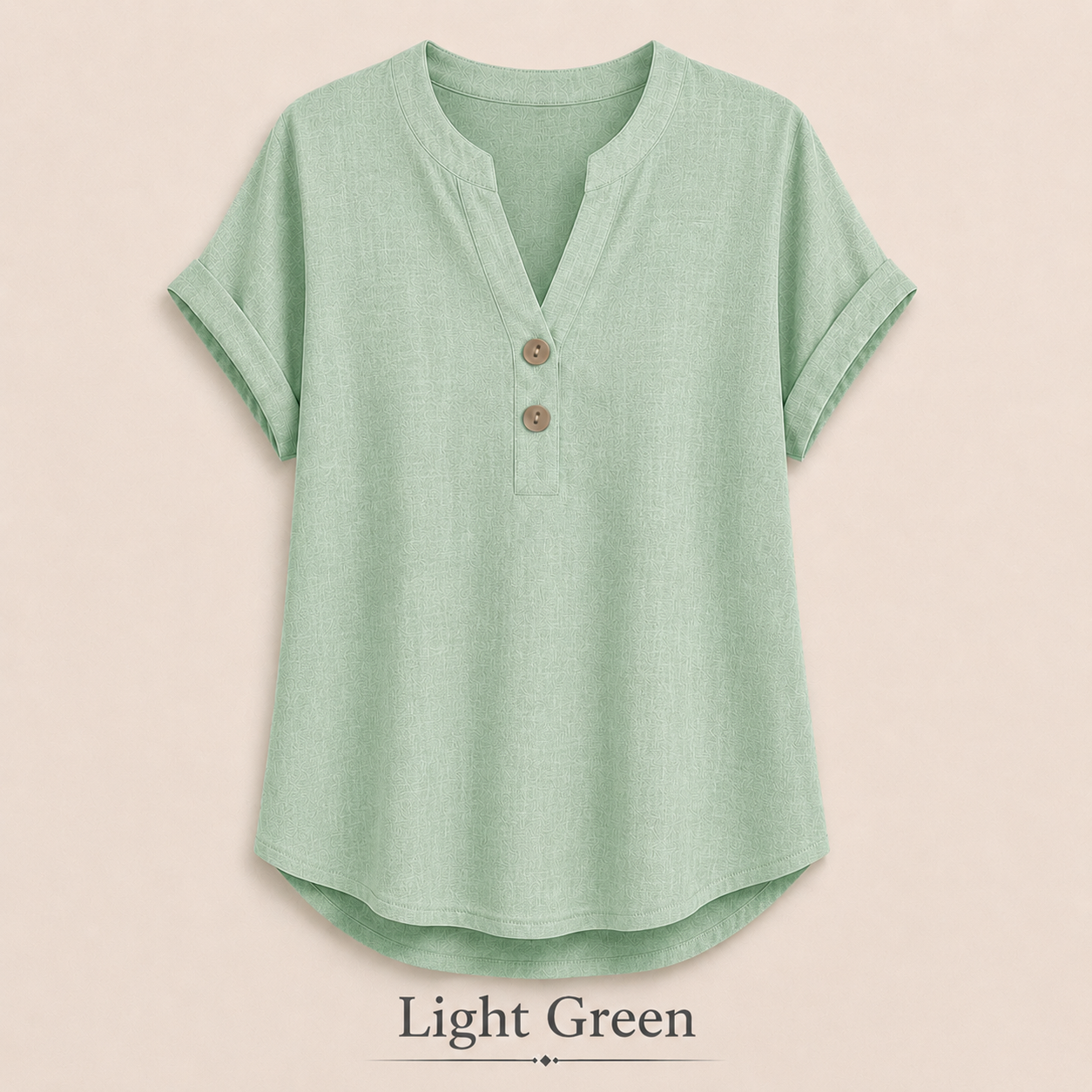 2026 Hot Style Women’s V-Neck Henley Top – Casual Loose Short Sleeve Dressy Blouse & Basic Tee