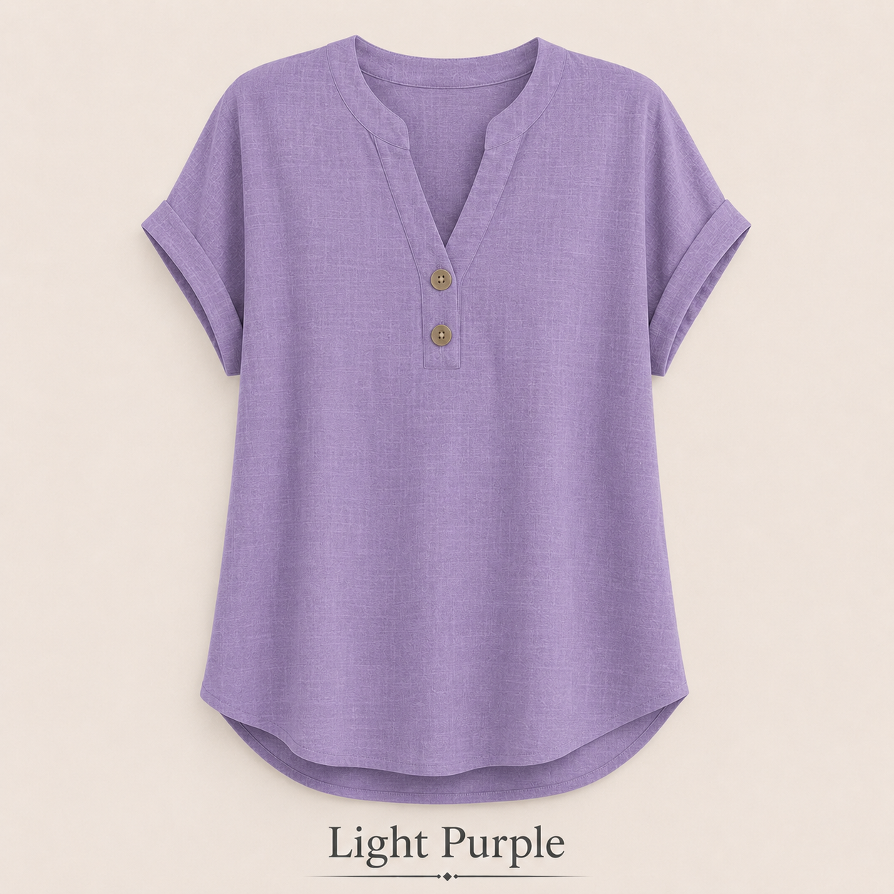 2026 Hot Style Women’s V-Neck Henley Top – Casual Loose Short Sleeve Dressy Blouse & Basic Tee