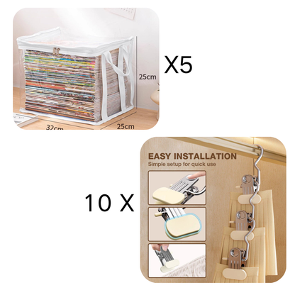 Portable Large Heavy-Duty Thick Plastic Clear Storage Box with Hinged Lid | Home, Travel & Camping