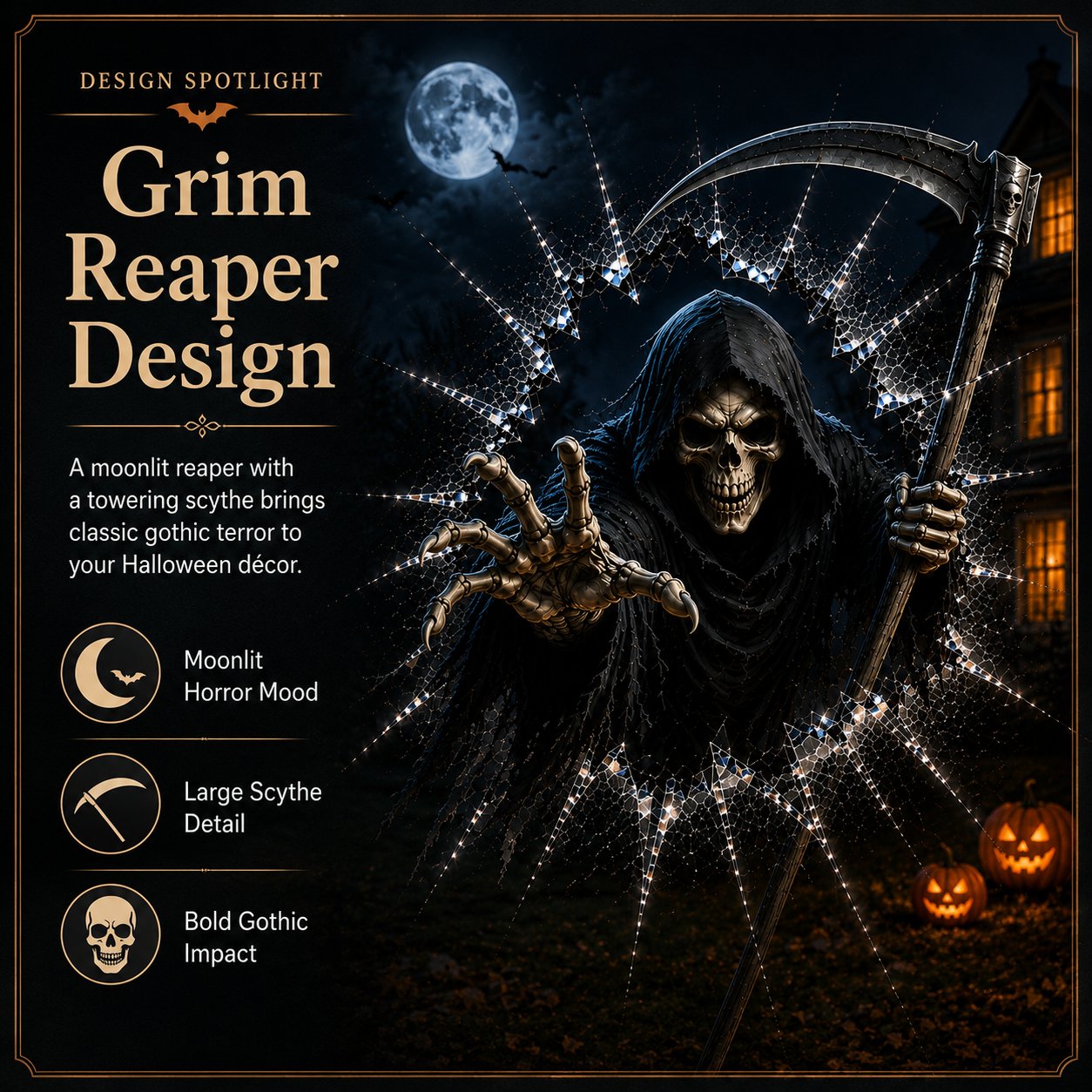 3D Crack Glass Spooky Decorations for a Haunted Halloween Scene