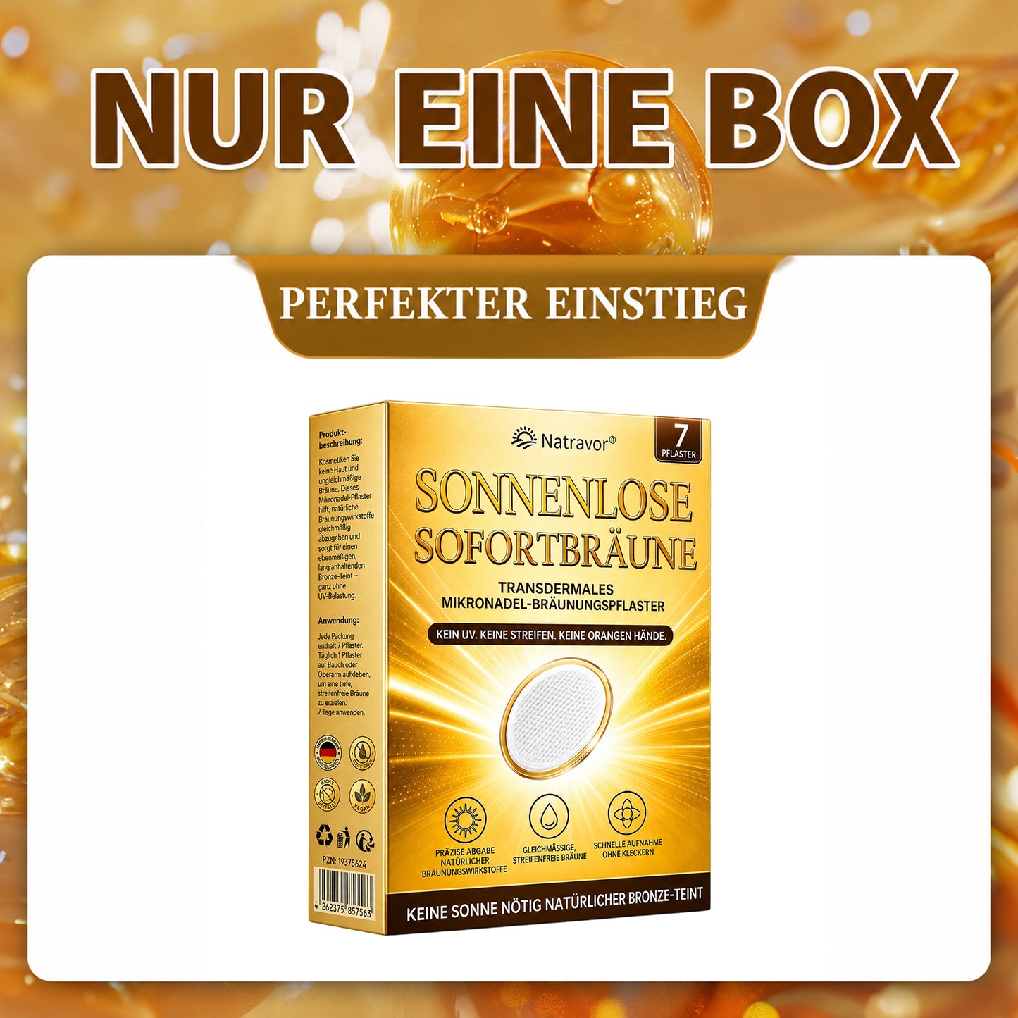 ⭐ 𝗡𝗮𝘁𝗿𝗮𝘃𝗼𝗿® Mikronadel-Bräunungspflaster: Natürlicher Bronze-Glow ohne UV & DHA
