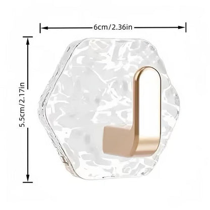Self-Adhesive Hooks 10/20/40 Pack Hexagonal Ripple Design Heavy Duty Sticky Hooks