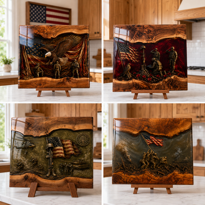 Handcrafted Veteran Memorial Display Boards