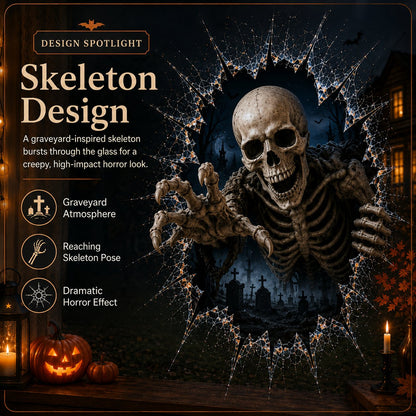 3D Crack Glass Spooky Decorations for a Haunted Halloween Scene