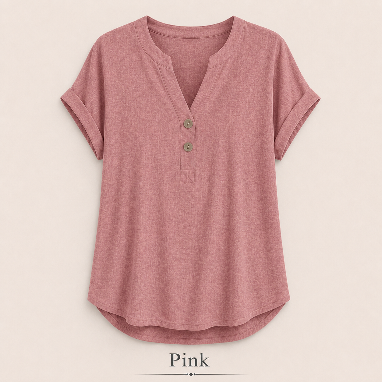 2026 Hot Style Women’s V-Neck Henley Top – Casual Loose Short Sleeve Dressy Blouse & Basic Tee