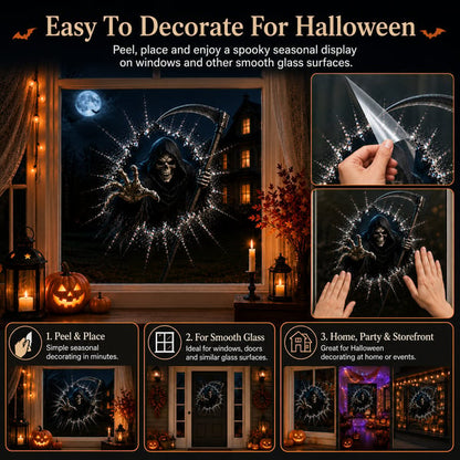3D Crack Glass Spooky Decorations for a Haunted Halloween Scene