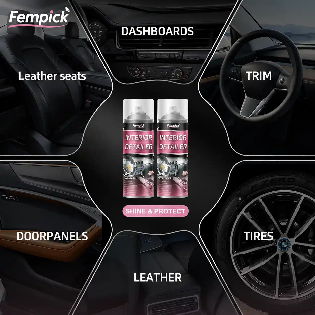 Fempick Ultimate Protection for Vinyl, Rubber, and Plastic Surfaces Car Interior Detailer and Protectant