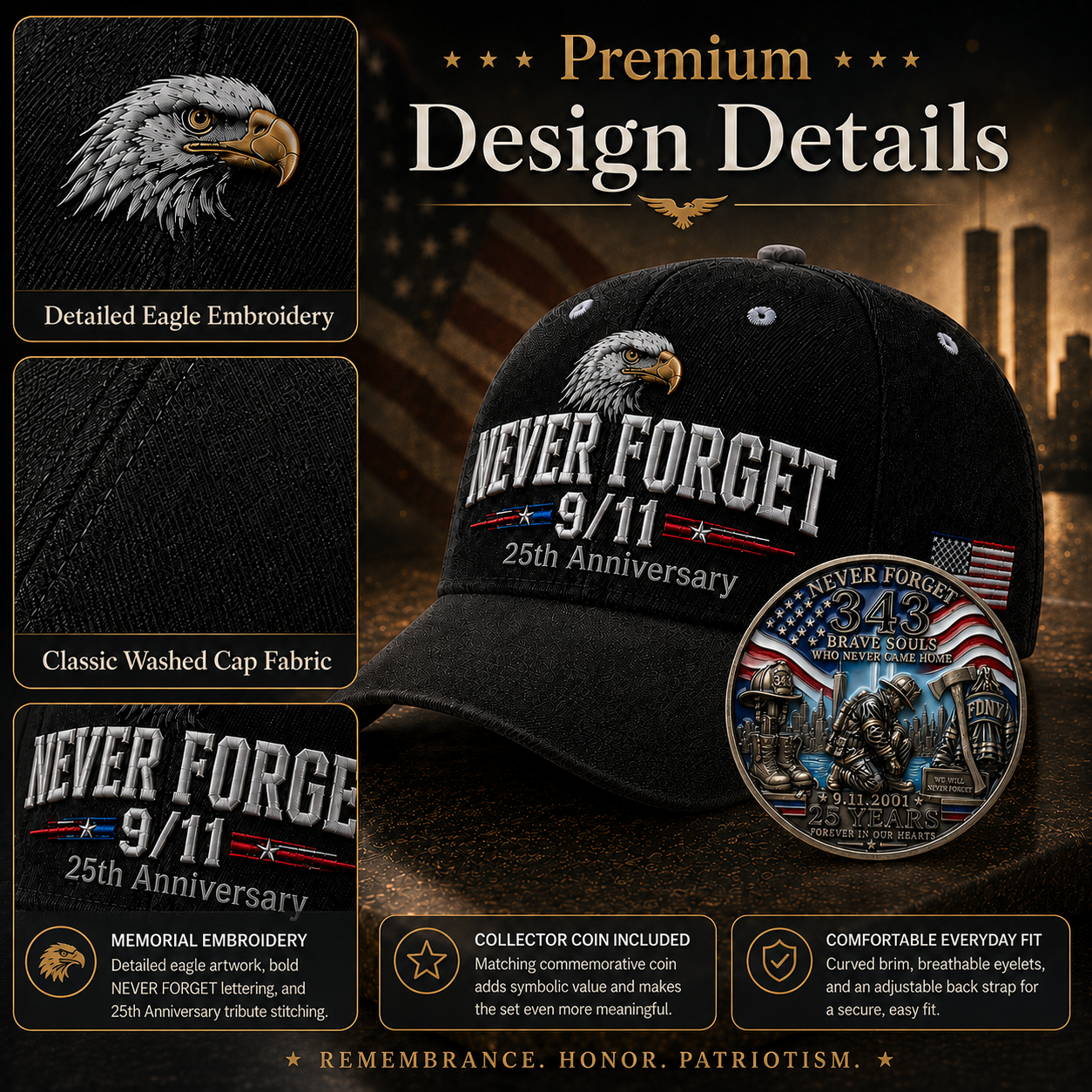 Never Forget 2001–2026 Honor Cap
