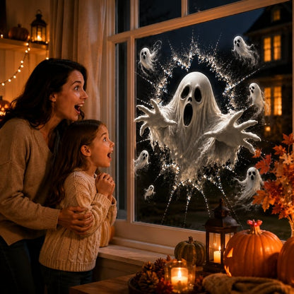 3D Crack Glass Spooky Decorations for a Haunted Halloween Scene