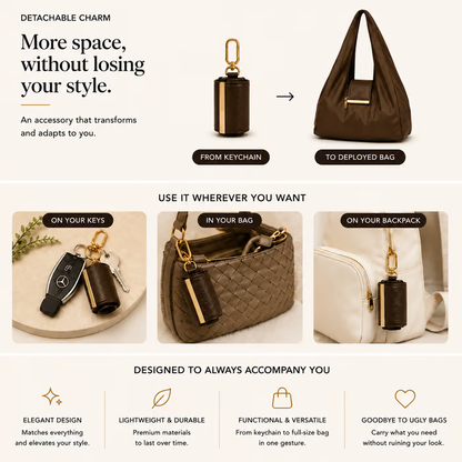 2-in-1 Charm-to-Tote Transformable Bag