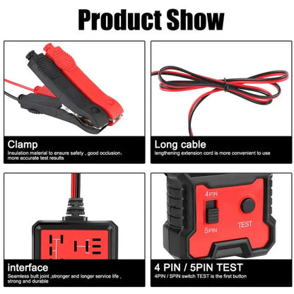 🔌 Automotive Relay Tester Tool, 12V/24V Car Relay Tester