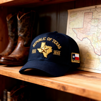 🔥 Republic of Texas Embroidered Hat – Premium Lone Star Heritage Cap