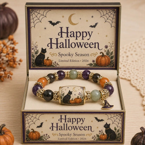 🎃 Limited Edition Halloween Beaded Bracelet Set | Spooky Cute Gift Jewelry
