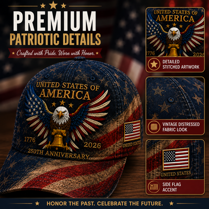 Patriotic Eagle Embroidered Cap