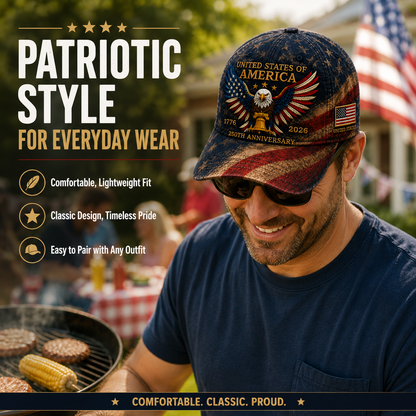 Patriotic Eagle Embroidered Cap