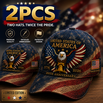 Patriotic Eagle Embroidered Cap