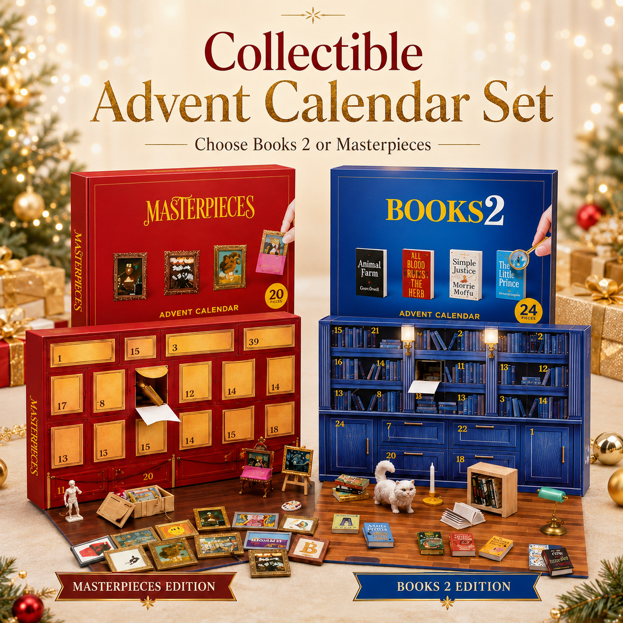 🎁 Open a Tiny Surprise Every Day – Miniature Books & Masterpieces Advent Calendar Collection