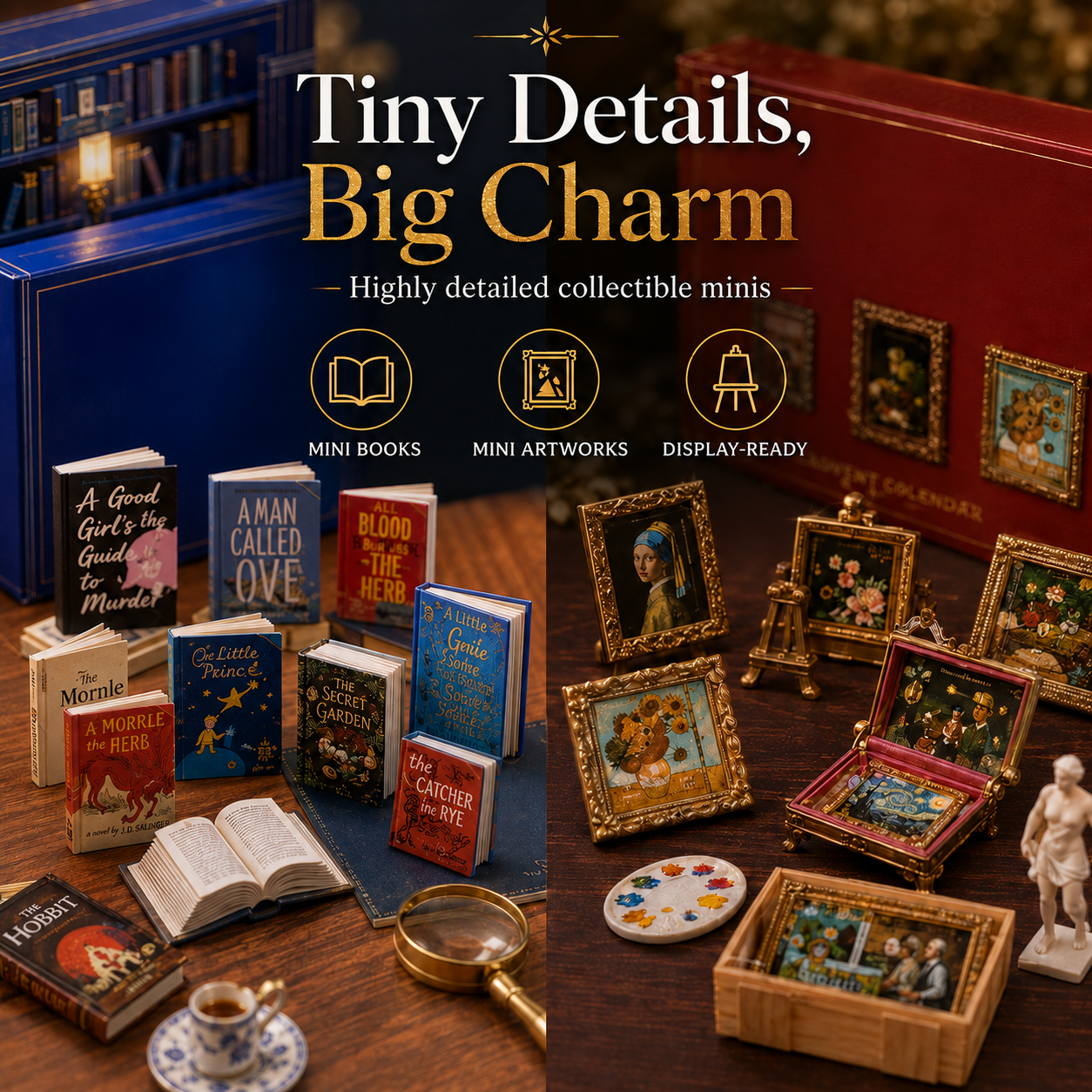 🎁 Open a Tiny Surprise Every Day – Miniature Books & Masterpieces Advent Calendar Collection