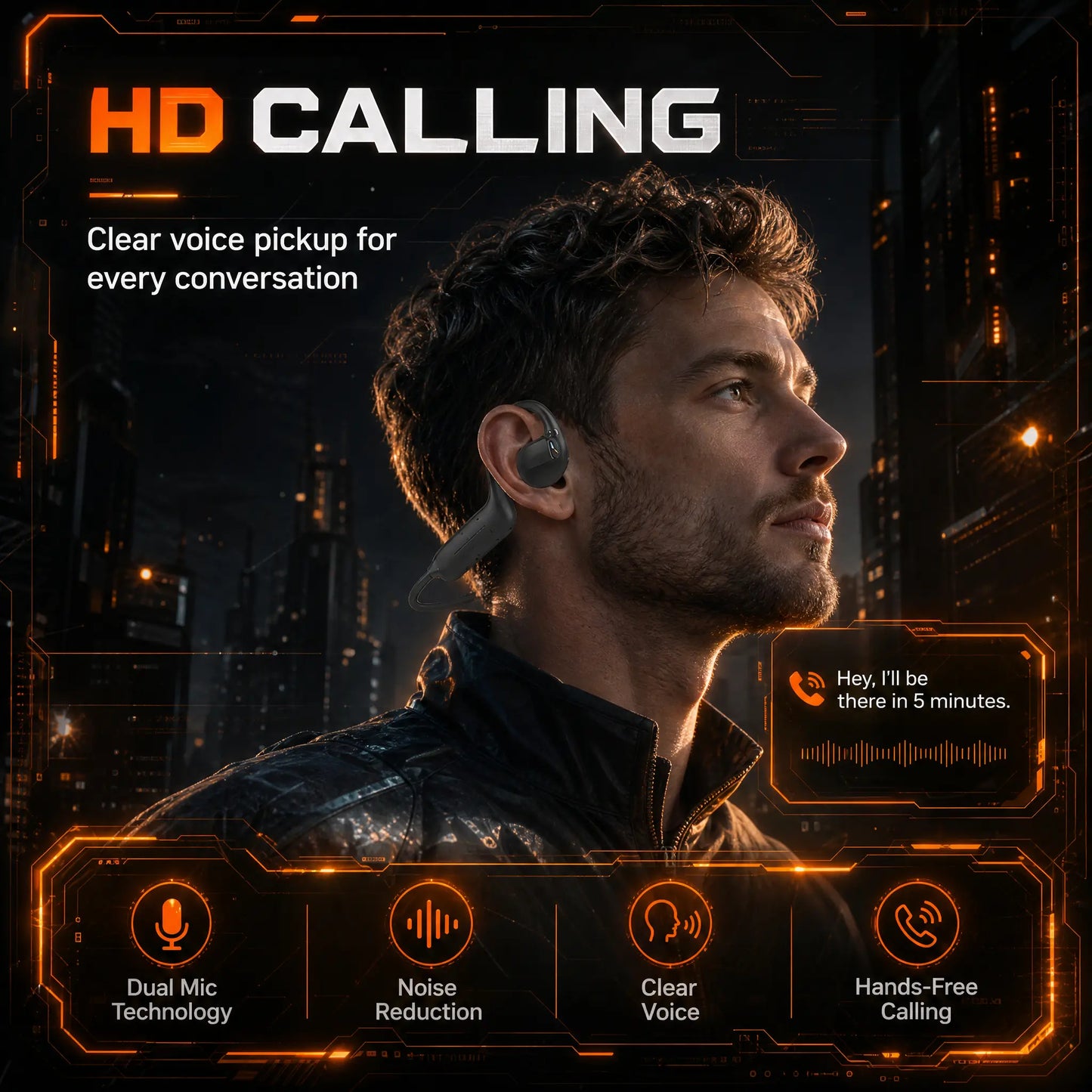 G206 On-Ear Wireless Bluetooth Headset - Audio Device with 8MP EIS Stabilized Camera, First-Person Perspective, Waterproof Headphones