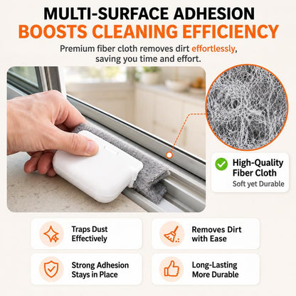 🧹 2-in-1 Window Track Cleaner With Deep Gap Brush & Scraper