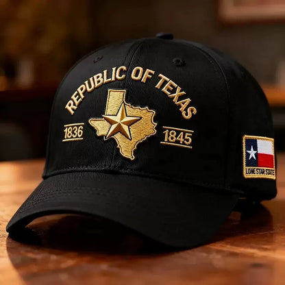 🔥 Republic of Texas Embroidered Hat – Premium Lone Star Heritage Cap