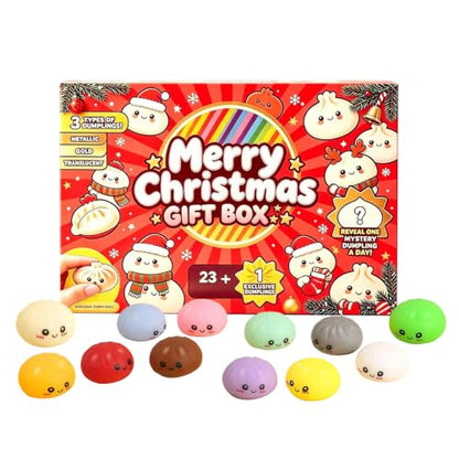 🎅2026 Christmas Squishy Advent Calendar - 24 Days Dumpling Squishies Toys