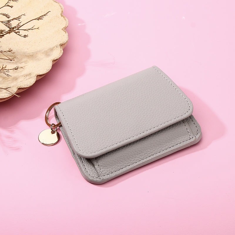 RFID Short Wallets for Women – Fashionable Card Holder with Key Ring & Coin Purse